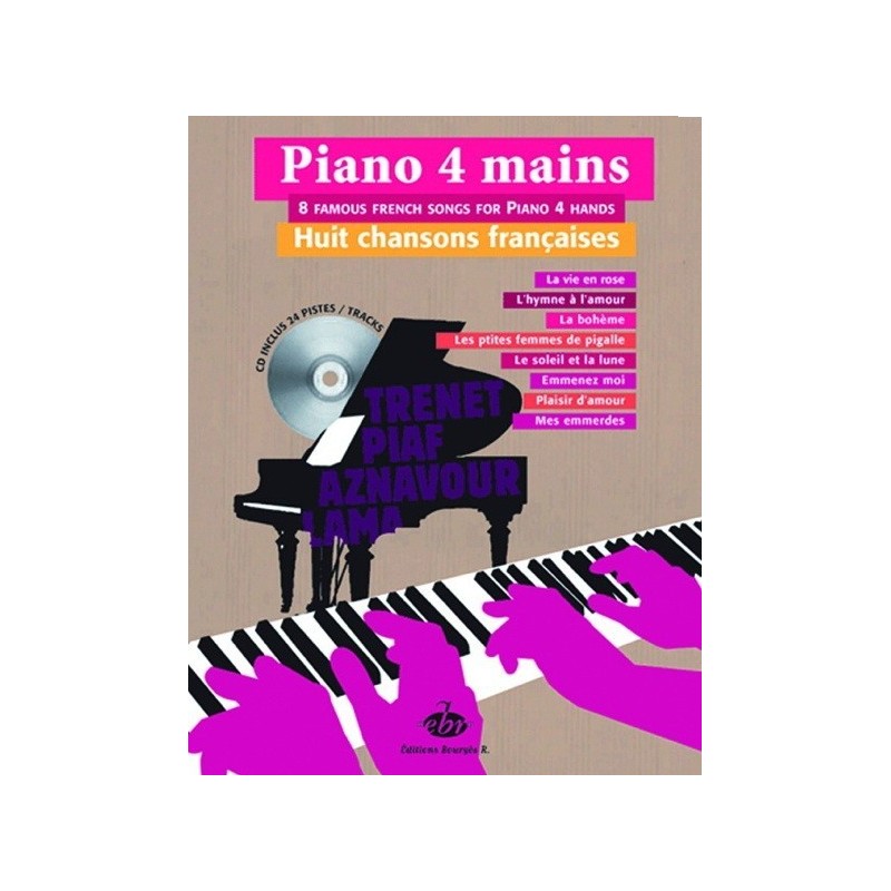 Piano 4 mains 8 chansons françaises Melody music caen