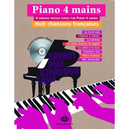 Piano 4 mains 8 chansons françaises Melody music caen
