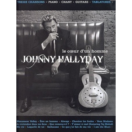 Johnny Halliday Le coeur d un homme Piano chant guitare tablatures Melody music caen