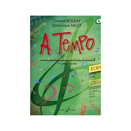 A Tempo 1er cycle 4è année Ecrit Chantal Boulay Dominique Millet Ed Billaudot Melody music caen