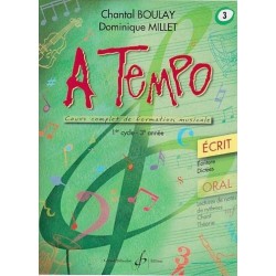 A Tempo 1er cycle 3è année Ecrit Chantal Boulay Dominique Millet Ed Billaudot Melody music caen