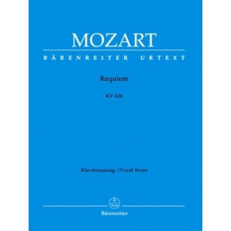 Requiem KV626 Urtext Mozart Vocal score Melody music caen