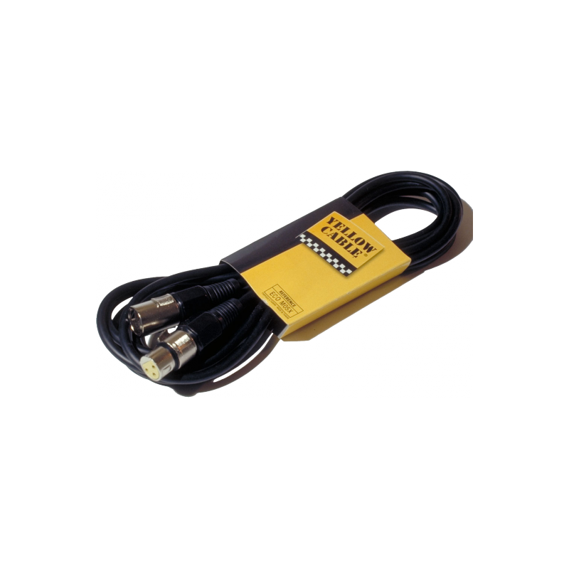 Yellow Cable XLR male/XLR femelle 1m