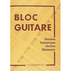 Bloc guitare portées tablature grilles Melody music caen