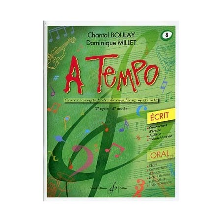 A Tempo 1er cycle 1ère année Ecrit Chantal Boulay Dominique Millet Ed Billaudot