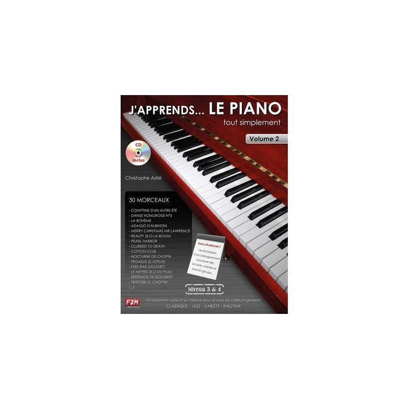 J’apprends le piano tout simplement niveau 3&4 VOL2 avec CD Melody Music Caen