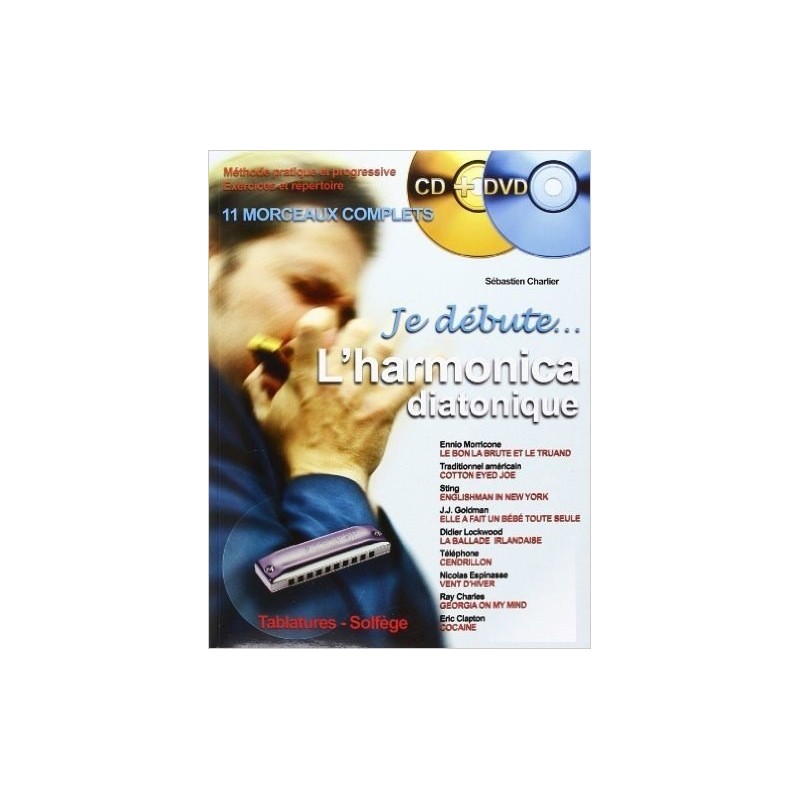 Méthode Je débute l’harmonica diatonique avec CD + DVD Melody Music Caen