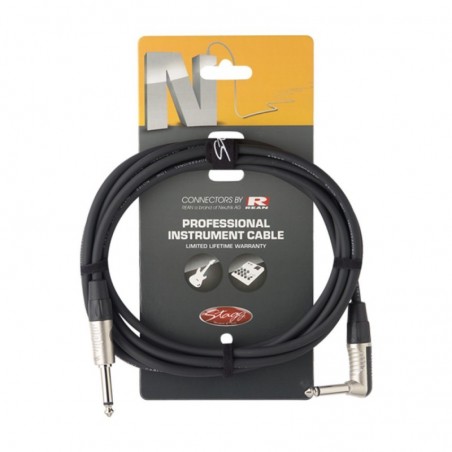 Stagg NGC3PLR  jack/jack (m/m, droit/coudé), 3 m Melody Music Caen