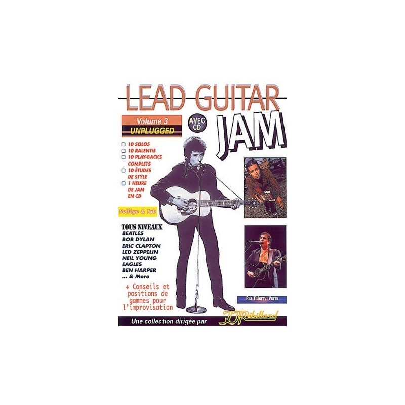 Lead Guitar Jam Unplugged Vol3 Ed Rebillard Melody music caen
