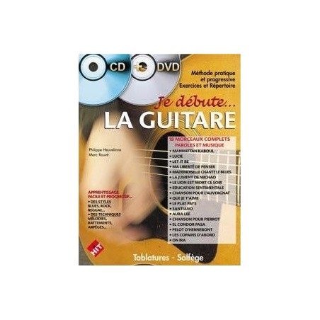 Je débute la guitare vol1 CD+DVD Philippe Heuvelinne Ed Hit Diffusion Melody music caen